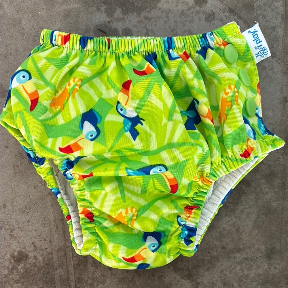 i play. Green Swim Diaper with Toucan Print